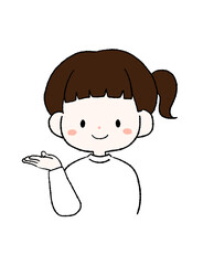 紹介をする女の子のイラスト