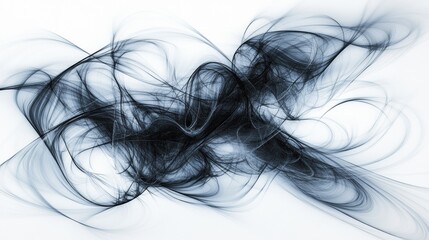 Naklejka premium Dynamic black smoke abstract art digital creation minimalist style contemporary design artistic perspective