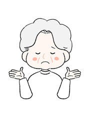 呆れるおばあちゃんのイラスト