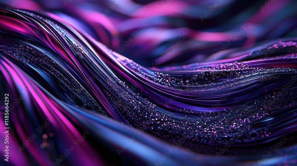 Aufkleber fluid motion of colorful waves abstract background digital art vivid environment close-up view aesth