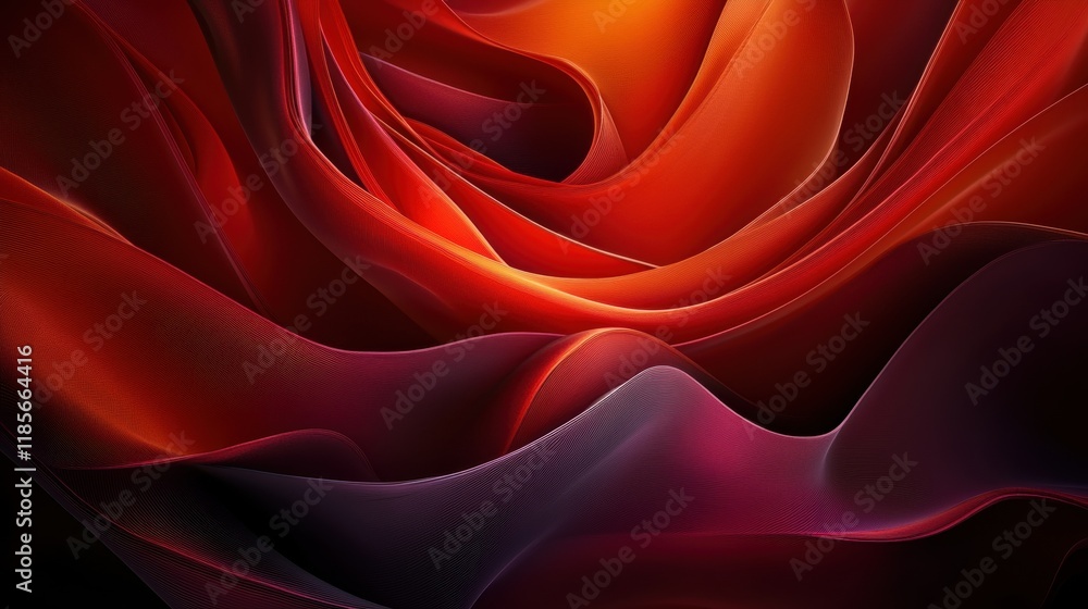 Poster Dynamic abstract art of flowing textures studio setting digital illustration vibrant color palette close-up perspective