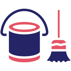 Mop Bucket vector icon illustration of Home Improvements iconset.