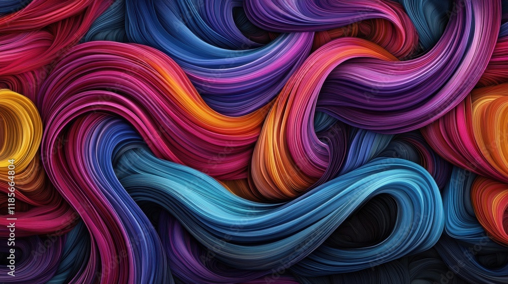 Poster dynamic colorful swirls abstract art digital creation vibrant environment close-up view visual inspi