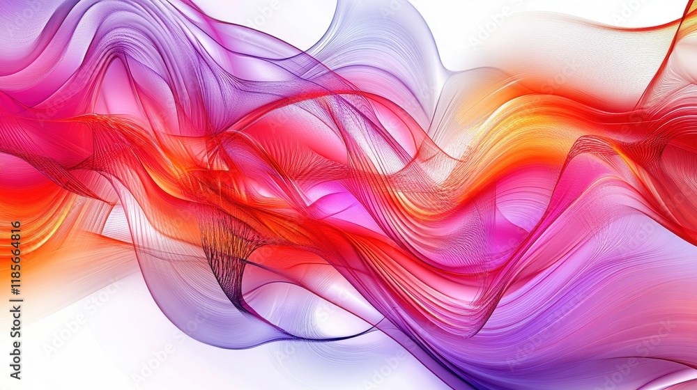 Poster dynamic color waves flowing abstract art digital creation vibrant environment artistic perspective m
