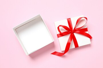 Beautiful gift on a colored background
