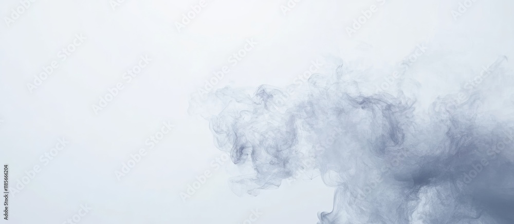 Poster light gray smoke gently swirling against a soft white backdrop with ample space for text or graphics