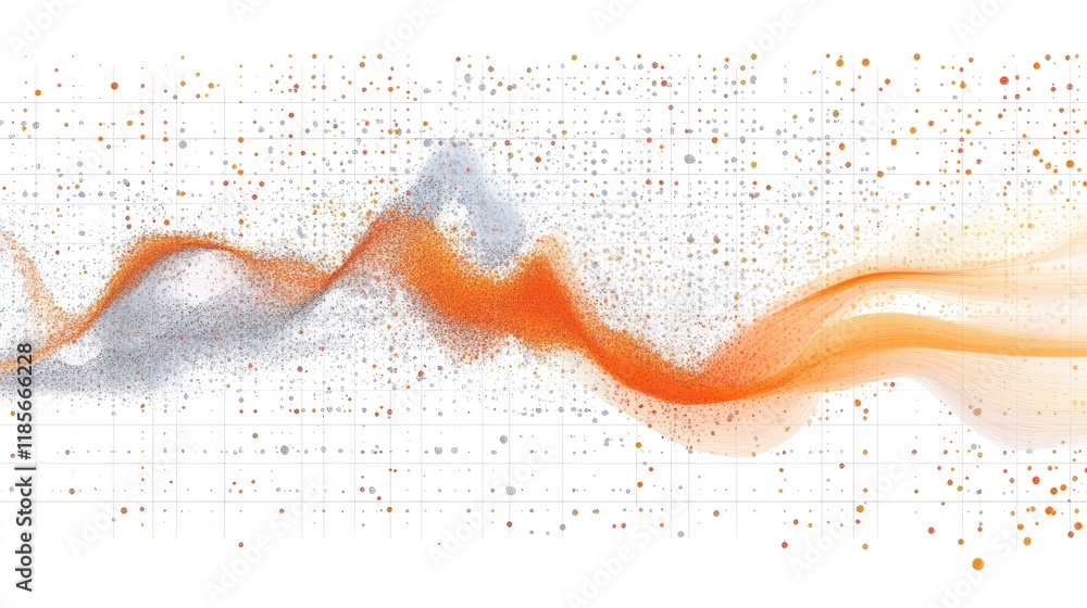 Poster a scatter plot chart analyzing stock correlations, with data points spread across a grid, emphasizin