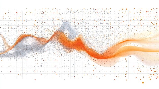 A scatter plot chart analyzing stock correlations, with data points spread across a grid, emphasizing relationships between different stocks.