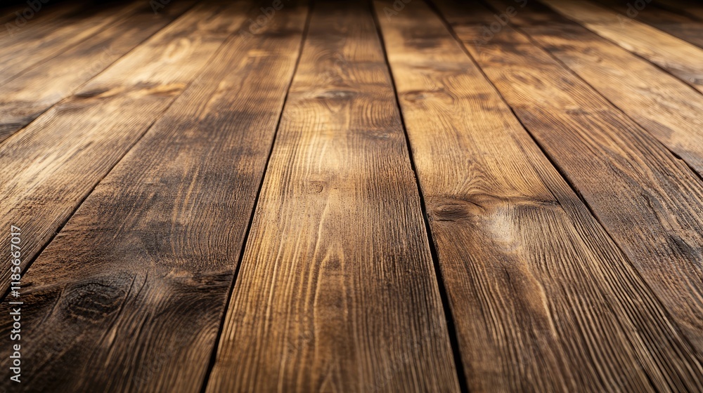 Poster rustic wooden tabletop surface with warm tones and text space for design or display in high quality 