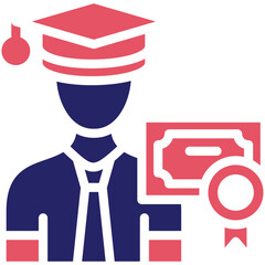 Receiving Diploma vector icon illustration of School iconset.
