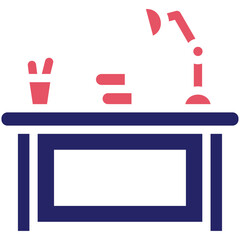 Study Desk vector icon illustration of School iconset.