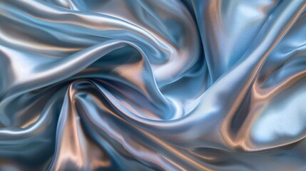 Obraz premium A close-up of smooth, shimmering blue satin fabric, showcasing its elegant texture and sheen.