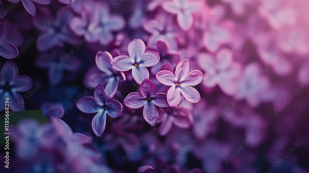 Poster vibrant lilac flower background with soft bokeh effect for nature and spring themes