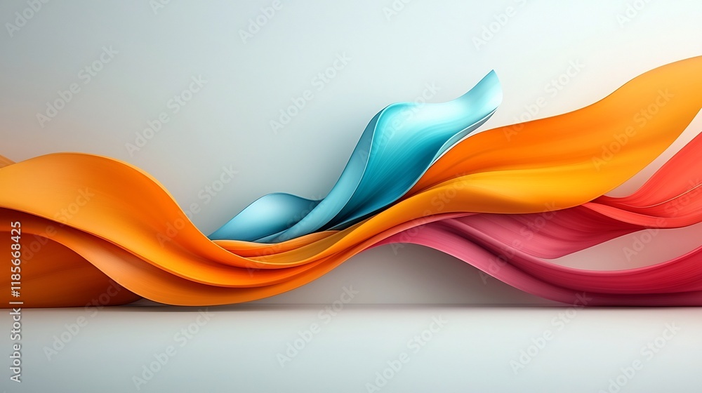 Poster captivating iridescent flow an abstract art masterpiece showcasing a vibrant undulating shape that p