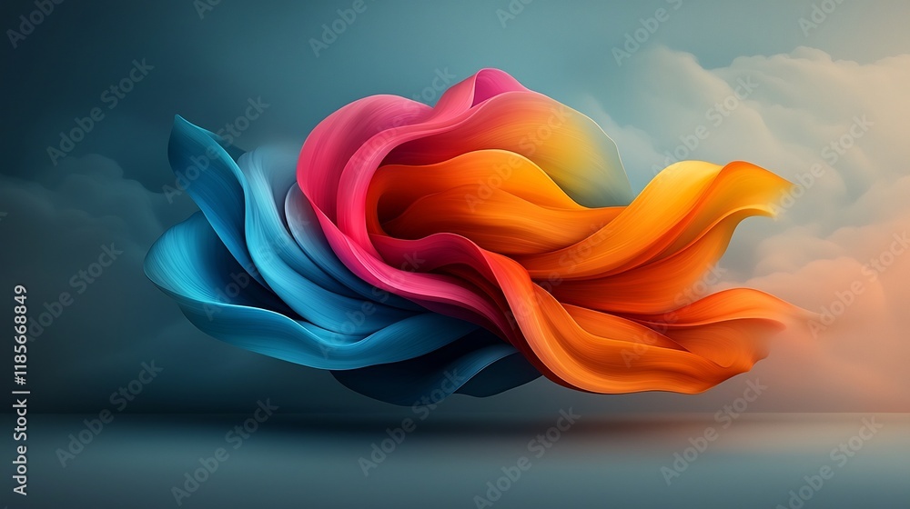 Poster mesmerizing iridescent undulation captivating abstract art showcasing dynamic ethereal flow with str