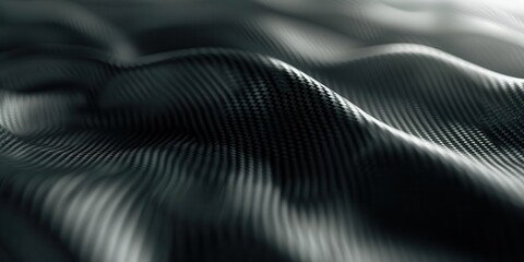 Naklejka premium A close-up of textured fabric waves, showcasing depth and movement in a monochromatic palette.