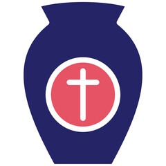 Fototapeta premium Urn vector icon illustration of Funeral iconset.