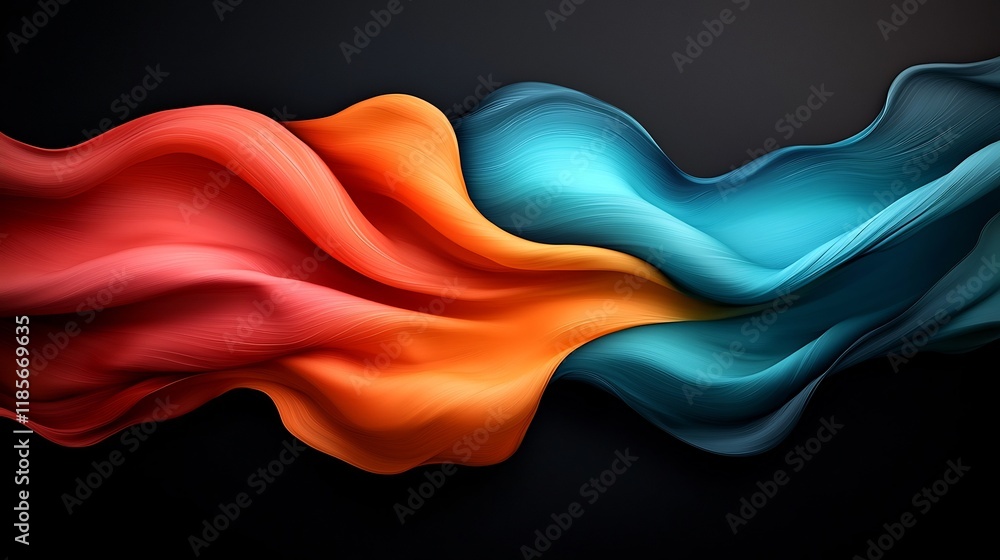 Poster breathtaking abstract artwork with a mesmerizing iridescent wavy visual ethereal and luminous colors