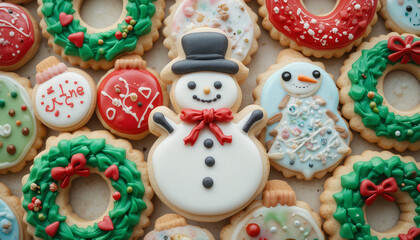 a group of decorated cookies

