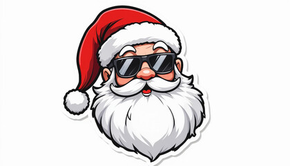 a cartoon of a santa claus with sunglasses
