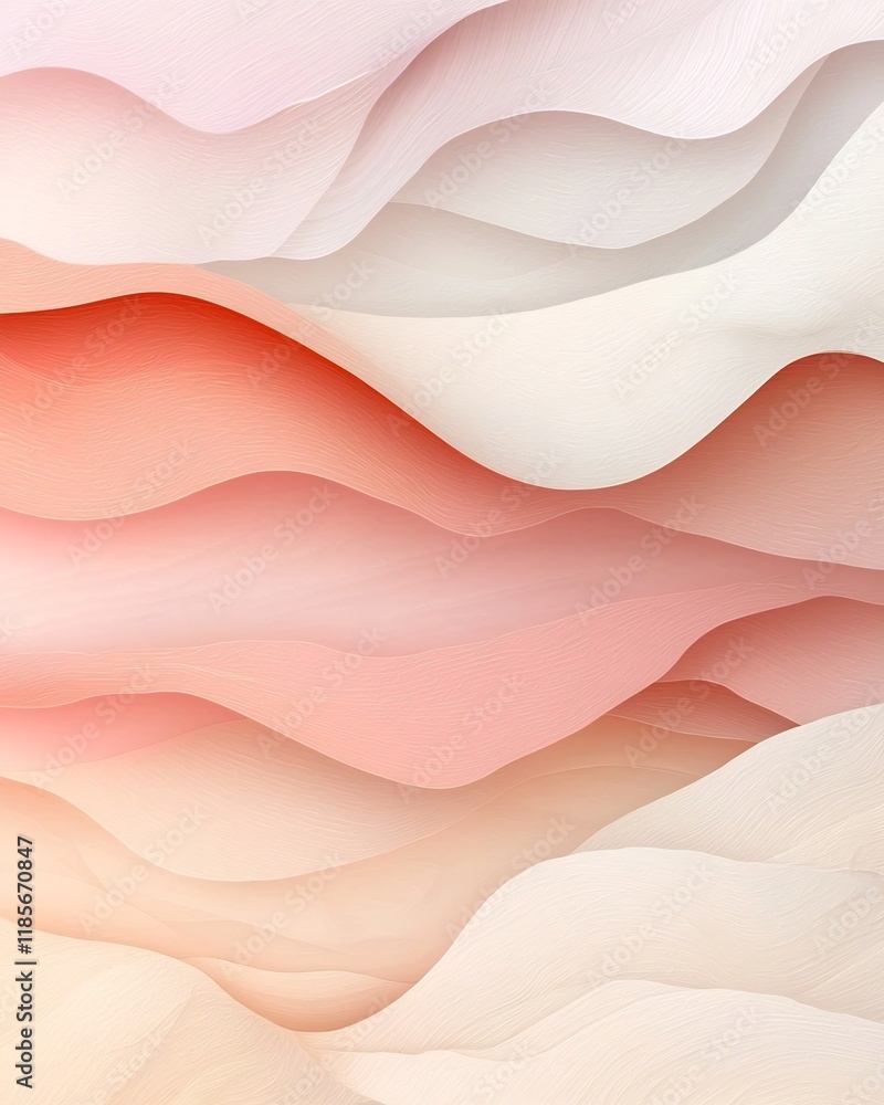 Poster elegant and soothing pastel gradient background featuring a gentle transition from pink to beige acc