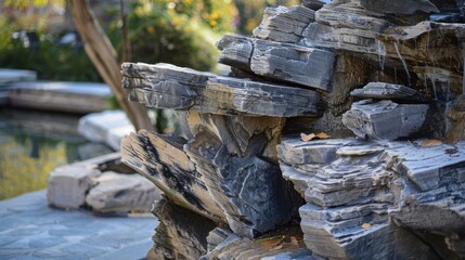 Obraz premium Geology Park: A designated area featuring impressive rock formations and detailed geological information, perfect for exploring the earth's geological wonders. 