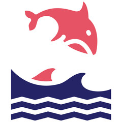 Whale vector icon illustration of Coastline iconset.