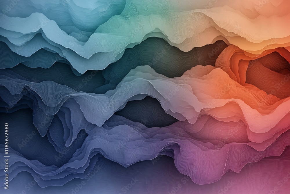 Poster breathtaking dynamic topographic rainfall data visualization surging fluid data streams hypnotic ter