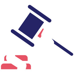 Broken Gavel vector icon illustration of Corruption iconset.