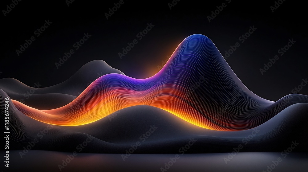 Poster captivating digital art visualization showcasing a fluid dynamic and intricate topographic rainfall 
