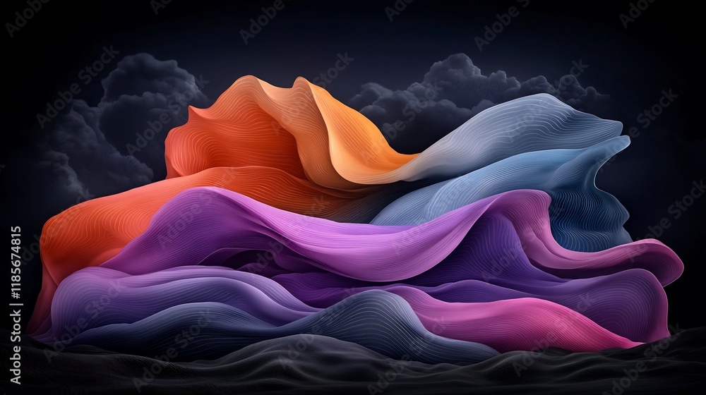 Poster stunning mesmerizing fluid topographic rainfall map data visualization of weather trends dynamic swi
