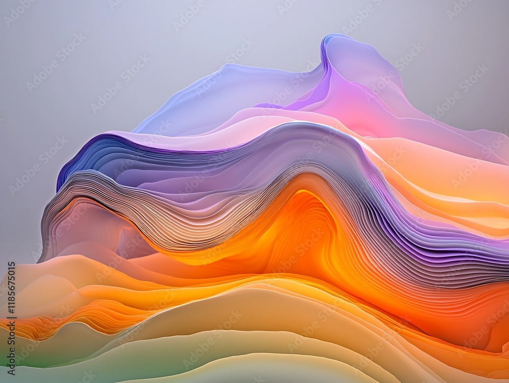 Poster captivating atmospheric rainfall data map with shimmering color gradients and mesmerizing flows intr