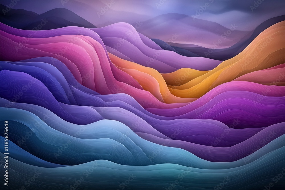 Poster mesmerizing abstract fluid topographic rainfall data visualization with vibrant color palettes dynam