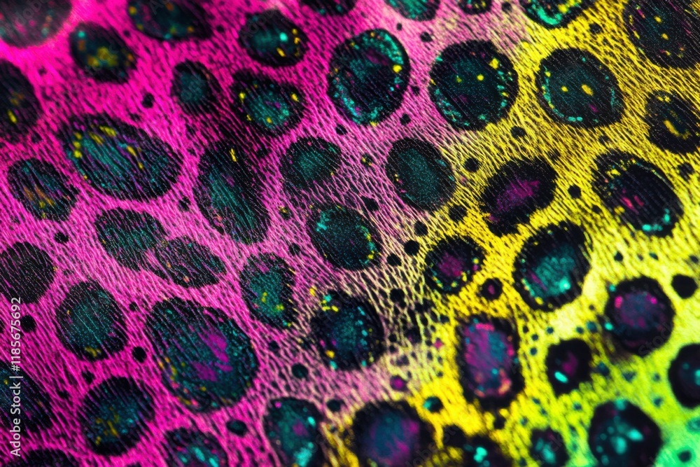 Poster colorful seamless rainbow leopard print pattern with glossy texture