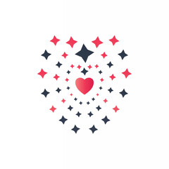 Valentine's Day Special Star shape Love design