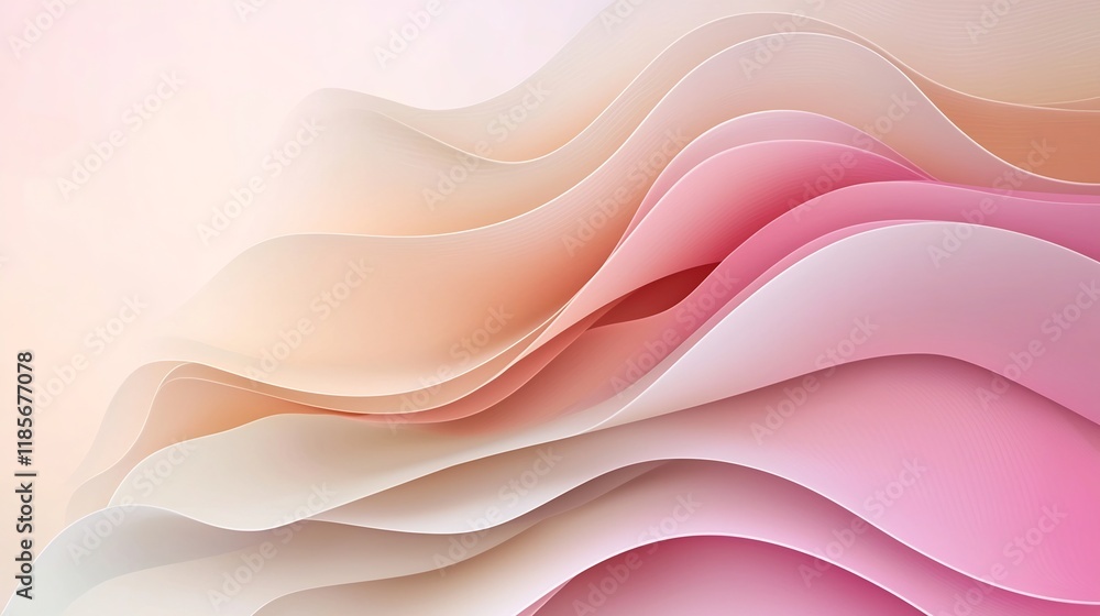 Poster soft gradual transition of pastel tones featuring a modern abstract overlay with subtle textural ele