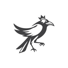 Fototapeta premium Creative Crow Bird Logo Design Silhouette Vector Illustration