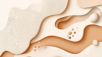 Obraz premium Abstract Beige And Brown Wave Pattern Design