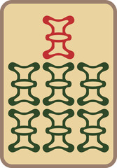 アンティーク風の古びた麻雀牌単品アイコン　七索