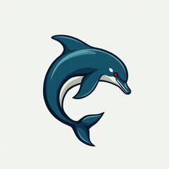 Obraz premium A stylized dolphin leaps gracefully through the water