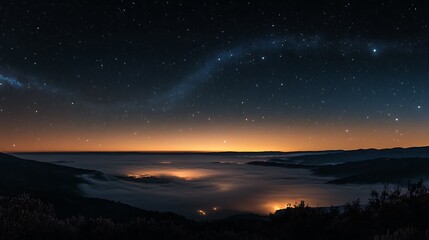 Fototapeta premium Nebula horizon with scattered starlight