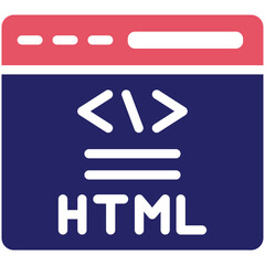 Obraz premium HTML vector icon illustration of No Code iconset.