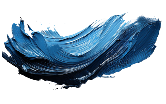 oil brush stroke on white and transparent background