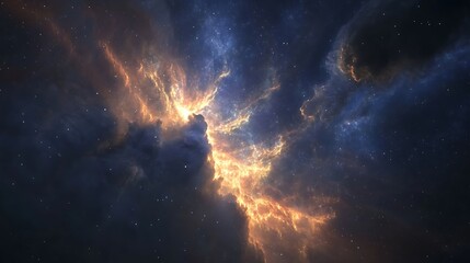 Fototapeta premium Nebula expanding across a star-filled sky