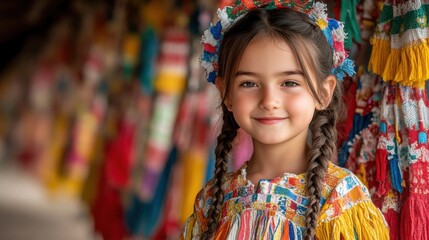 Fototapeta premium Children Playing Games at Labour Day Festival with Colorful Attire