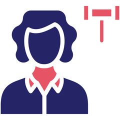 Judge Female vector icon illustration of Law & Legislation iconset.