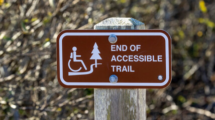 End of Accessible Trail Park sign