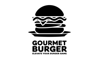 Gourmet Burger Vector Clipart icon