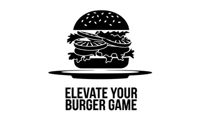 Gourmet Burger Vector Clipart icon
