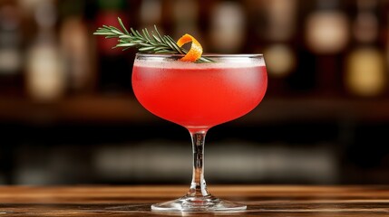 Aromatic Rosemary Cocktail in a Coupe Glass
